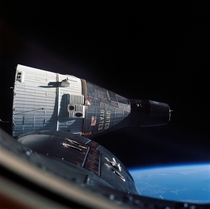 Gemini  in orbit photographed from Gemini  in  