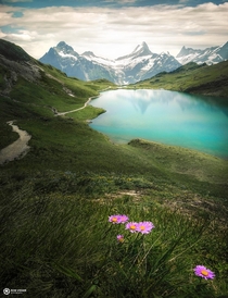 Gems of the alps Bachalpsee in the Switzerland 