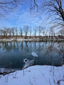 Genesee river at West Henrietta Upstate New York  