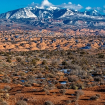 Geologic textures of Arches National Park Utah - looking toward Colorado 