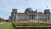 German Reichstag with the Berlin TV tower in the background