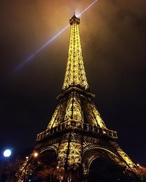Gleaming Eiffel Tower in Paris France