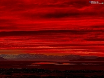 Glowing red sky during last nights sunset  in Farmington Utah Photo Brooke Barnes
