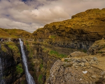 Glymur Falls the second tallest waterfall in Iceland 