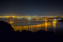 Golden Gate at Night from Marin Headlands 