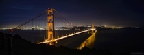 Golden Gate Bridge - very early morning panorama 