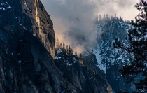 Golden hour landscapes of Yosemite National Park California US 