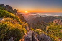 Golden sunrise from top of Pico do Arieiro on Madeira Portugal  Instagram alex_lauterbach