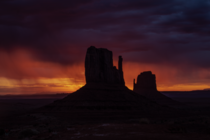 Good thing my mom woke me up to see this brilliant sunrise over monument valley there was a heavy rain in the East that gave it a magnificent glow 