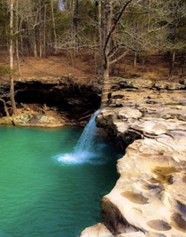 Gorgeous waterfall off the path in the Ozark National Forest trail  in Arkansas  x