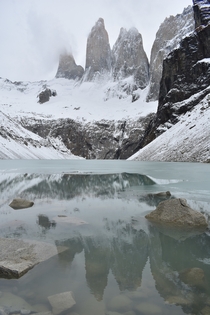 Got lucky with the reflection in Torres del Paine Chile 