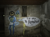 Graffiti in abandoned Maginot line bunker inspired by post I saw earlier today