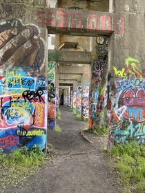 Graffiti Pier - Philadelphia Pennsylvania Built in  Pier  on the Delaware River was used by the Pennsylvania Railroad for coal exportation Abandoned in the s now an urban art museum More pics in the comments