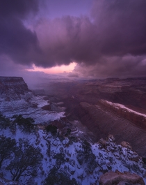Grand Canyon after winter storm on Christmas Day  