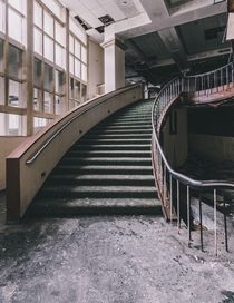 Grand staircase of an abandoned resort