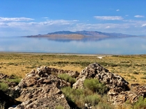Great Salt Lake from Antelope Island State Park Utah 