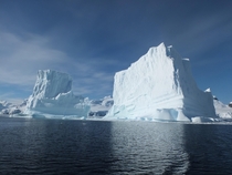 Grounded icebergs larger than cathedrals Antarctica 