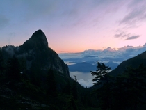 Had an entrancing sunset all to myself on Howe Sound Crest Trail BC 