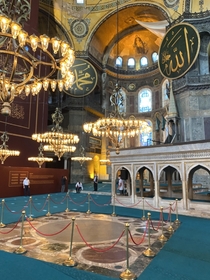 Hagia Sophia Istanbul Turkey  just after its reconversion into a mosque