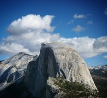 Half Dome making its own little cloud 