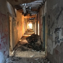 hallway at abandoned orphanage in North Texas