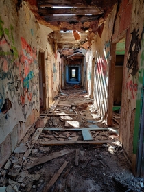 Hallway in an abandoned orphanage about  minutes from Dallas TX