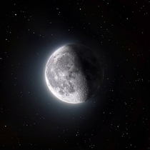 HDR composite of the Moon on a starry background 