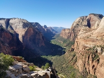 Heard you guys like great views Zion National Park from Angels Landing trail UT   X 