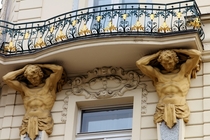 Herculean effort A balcony in Prague 