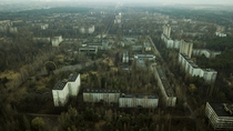 Here is a Drone Shot from Chernobyl I have a Drone tour Video is anyone is interested httpsyoutubePgyhipdpgPo