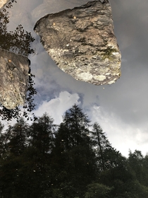 Heres a picture I took in the Lake District in the UK while on holiday with my family its the reflection in a river flipped I thought it looked pretty cool 