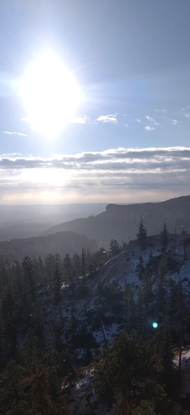 Heres Bryce canyon when it was snowing on Thanksgiving 
