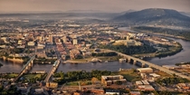 Heres my small city nestled in the beauty of the Appalachian mountains Chattanooga Tennessee 