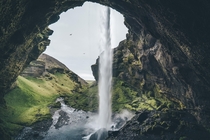 Hidden waterfall in Iceland 