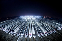 High-speed bullet train depot in China