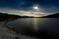 Highland Loch Beach - Clouds Giving a Mock Sunset North of Ullapool Scottish Highlands  x  OC