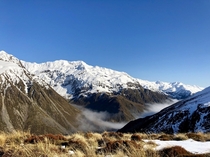 Hiking down from Temple Basin Arthurs Pass South Island New Zealand 