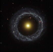 Hoags Object a ring galaxy estimated to contain  billion stars 