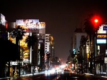 Hollywood CA at night