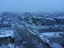 Homs Syria a wasteland in the snow 