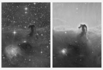 Horse head nebula in Near Infrared and Hydrogen alpha 
