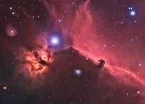 Horsehead and Flame Nebulae in HaRGB 