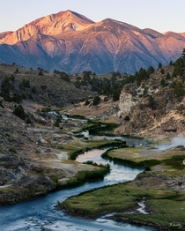 Hot Springs at sunrise  in the Sierra Nevada