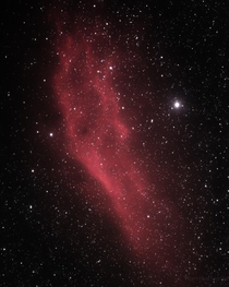 Hour and a half of exposure on the California Nebula No Calibration Frames