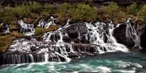 Hraunfossar the waterfall that pours out of the earth Where else but Iceland   x  px