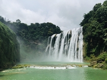 Huangguoshu waterfall worlds rd in scale taken in Guizhou China 