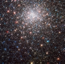 Hubble captured this image of Messier  a globular cluster in the constellation of Sagittarius the Archer It is about  light-years away from Earth