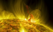 Huge arching eruption on suns surface Source Nasa  June  