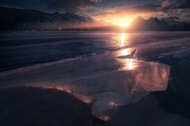 Huge slabs of ice on frozen lake in Canada I miss winter already Abraham Lake AB 