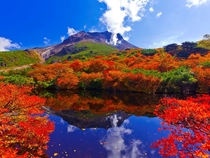 Hyoutan pond and Mt Chausu Tochigi Japan 
